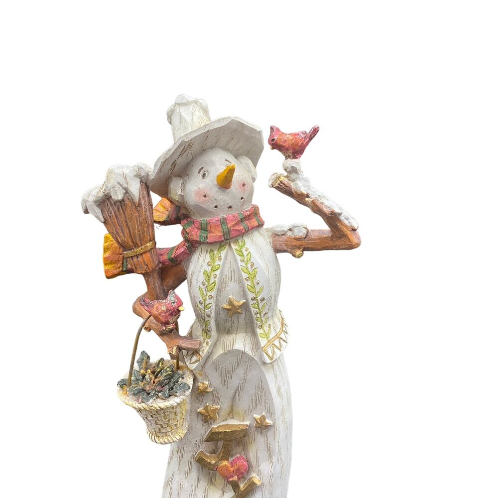White Wash Snowman Figurine Tall snowman - Picture 2 of 6